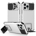 thumbnail image 1 of Cowithday for iPhone 14 Pro Case with Slide Camera Cover, Kickstand Rugged Military Grade Shockproof TPU Rubber Silicone Anti-Scratch Hard PC Back Phone Cover for Apple iPhone 14 Pro 5G 6.1 inch,White, 1 of 9