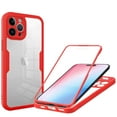 thumbnail image 1 of Cowithday for iPhone 15 Pro Case with Built-in Screen Protector, Clear Shockproof Slim Full Body Protection Soft TPU Bumper Dual Layer Rugged Phone Case Cover for iPhone 15 Pro 5G 6.1 Inch 2023, Red, 1 of 7