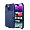 thumbnail image 1 of Cowithday for iPhone 15 Wallet Case, RFID Blocking Card Holder Slot Kickstand Magnetic Button Closure Women Men Heavy Duty Shockproof Rugged Back Cover for iPhone 15 5G 6.1" 2023, Darkblue, 1 of 6