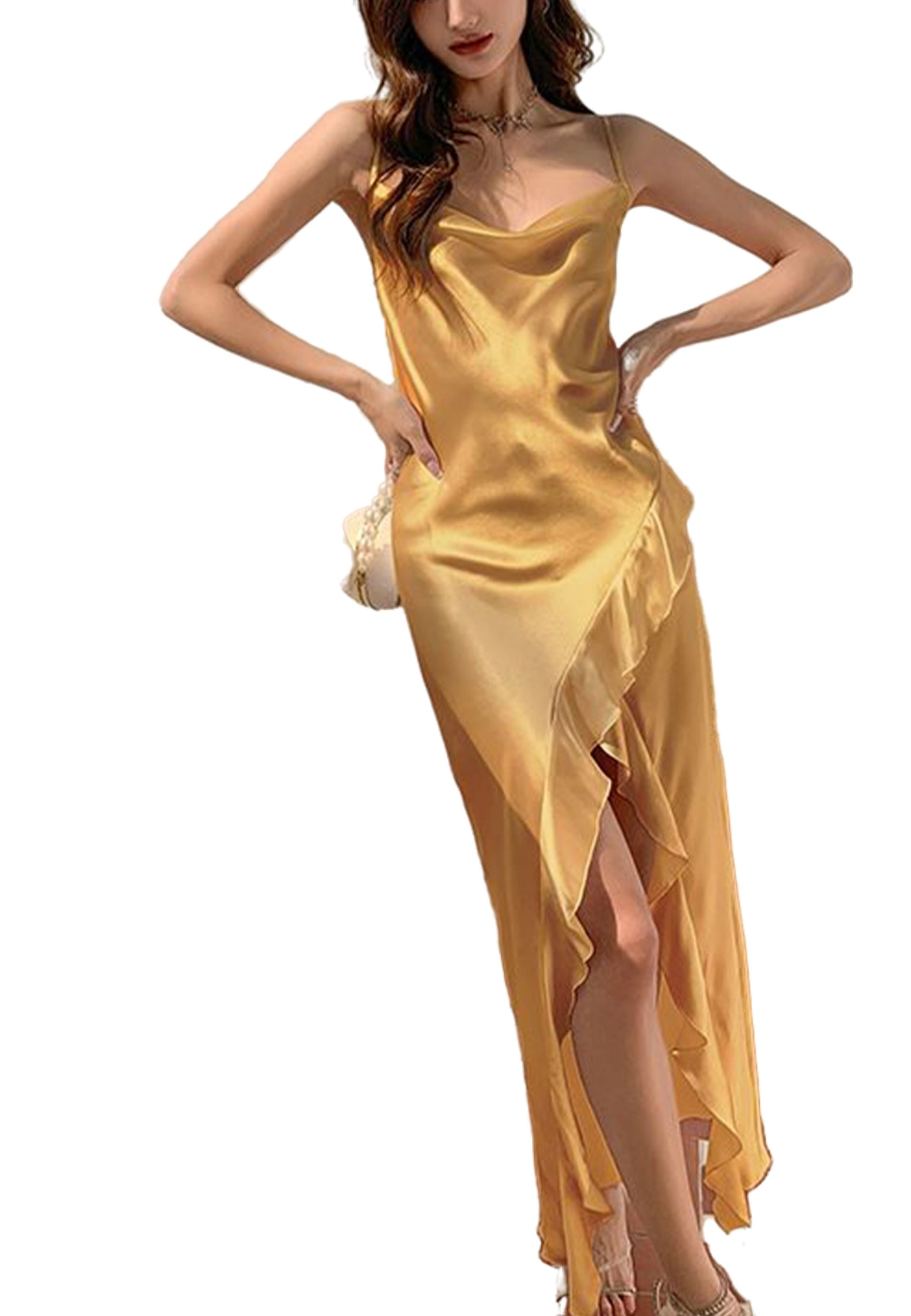 Cowl Neck Asymmetrical Ruffle Hem Maxi Dress Above Ankle Length - Walmart.com Cowl Neck Asymmetrical Ruffle Hem Maxi Dress Above Ankle Length - Walmart.com