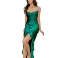 thumbnail image 1 of Cowl Neck Asymmetrical Ruffle Hem Maxi Dress Above Ankle Length, 1 of 4