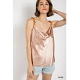 thumbnail image 1 of Cowl neck satin camisole with chain strap, 1 of 5