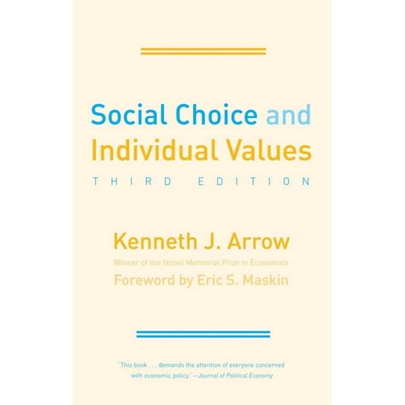 Cowles Foundation Monographs Social Choice and Individual Values, Book 12, (Paperback)