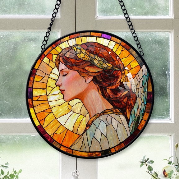 Coworker Christmas Gift - Queen Honey Bee Stained Glass Hanging Ornament - Snowy Christmas Tree Decor, Ideal Holiday Gift for Family & Friends, 2025 Keepsake