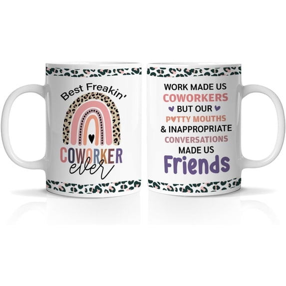 Coworker Coffee Mug, Appreciation Gifts for Colleague, Retirement Gifts for Coworker Boss Work Bestie, Fun Mug for Coworker, 11 Oz Ceramic Cup