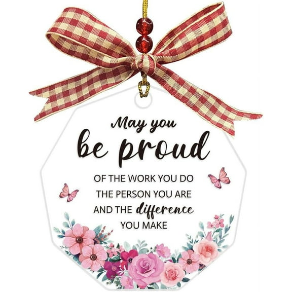 Coworker Gifts Acrylic Hanging Plaque Hanging Ornament Gifts Colleague Gifts Handicraft Ribbon Hanging Plaque for Birthday Thanksgiving Gift 3.5x3.5inch Colorful