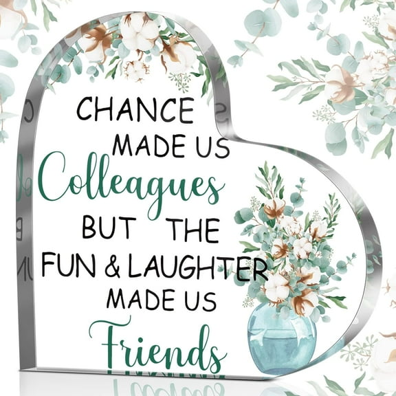 Coworker Gifts for Women, Chance Made Us Colleagues, Friend Gifts Birthday Gift for Women Friendship Keepsake Workmates Inspirational Gift for Female Work Bestie (Cotton)