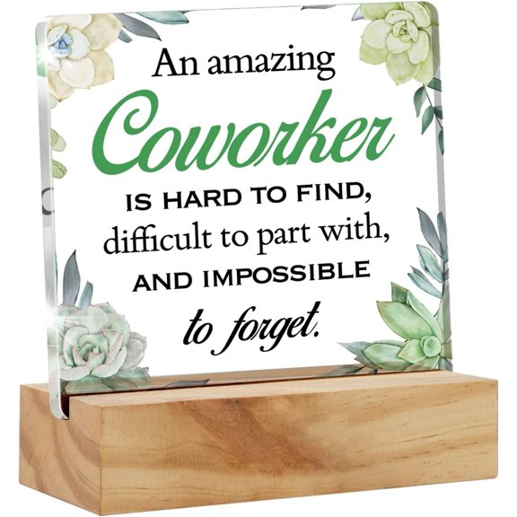 Coworker Leaving Gift Desk Decor Acrylic Desk Sign Decoration Home Office an Amazing Coworker is Hard to Find Acrylic Plaque Gift