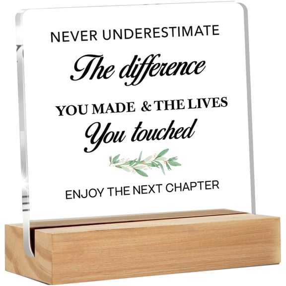 Coworker Leaving Gifts for Women Men, Gifts for Coworker Going Away Farewell New Job, Coworker Retirement Gift Ideas Clear Acrylic Desk Sign for Home Office, 4x4 Inch