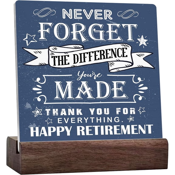 Coworker Leaving Gifts For Women Men Retirement Gifts New Joy Going Away Gift Farewell Party Gift For Coworker Boss Leader Colleague Friends Ceramic Table Sign Desk Decor For Home Office (Never Forget