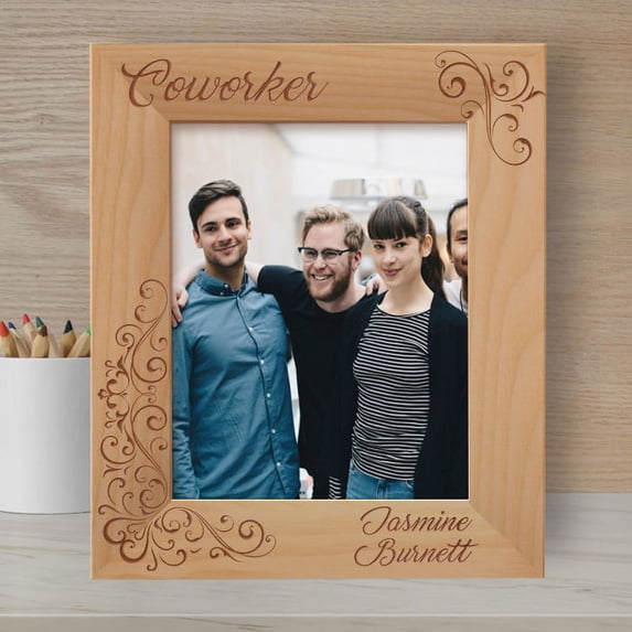 Coworker Personalized Wooden Frame 8" x 10" Brown (Vertical)