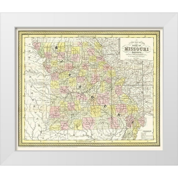 Cowperthwait 14x12 White Modern Wood Framed Museum Art Print Titled - Missouri - Cowperthwait 1850