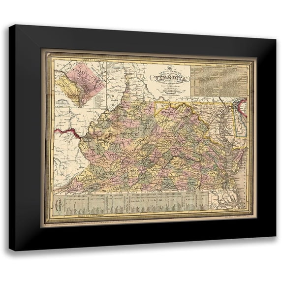 Cowperthwait 23x20 Black Modern Framed Museum Art Print Titled - Virginia - Cowperthwait 1853