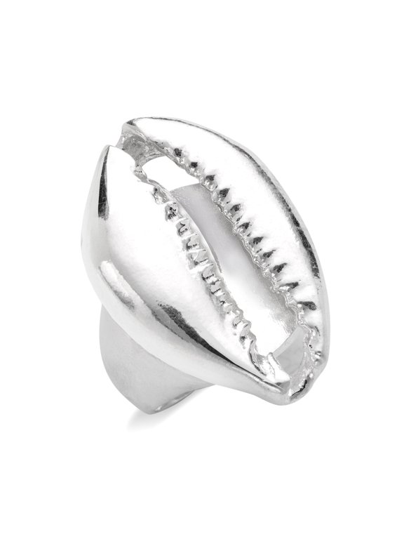 Cowrie Shell Bold Statement Ring .925 Sterling Silver