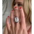 thumbnail image 1 of Cowrie Shell Ring, Genuine Cowrie Shell Silver Ring, Unique Shell Ring in Sterling Silver, Minimalist Cowrie Shell Ring, Handmade ring, 1 of 10