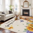 thumbnail image 1 of Cows Area Rugs 5x7 ft Watercolor Spring Yellow Purple Pink Floral Leaf Butterfly Linen Texture Washable Rug Non Slip Indoor Carpet Absorbent Floor Mat for Living Room Bedroom Dining Room, 1 of 9
