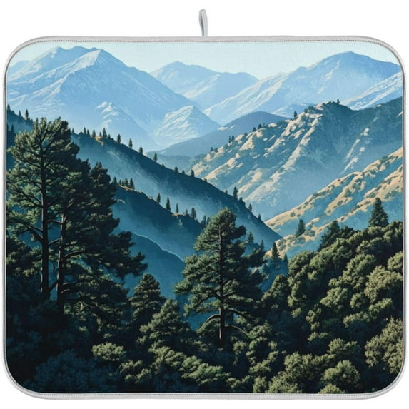 Cows Cactus Dish Drying Mat for Kitchen Counter Kitchen Drying Mat Dish Rack Mat Dish Drainer Pad Microfiber Absorbent Washable Drying Pad for Countertop 16 x 18