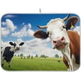 thumbnail image 1 of Cows Dish Drying Mat, Absorbent Microfiber Pad Protector For Kitchen Counter Top Mat Dish Drainboard 16x18in, 1 of 7