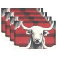 thumbnail image 1 of Cows Heads Grid 12×18 inch Placemats Heat Resistant Washable Foldable Rectangular Placemats Set Decoration Indoor Outdoor for Kitchen Dining Table 6PCs, 1 of 8