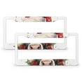 thumbnail image 1 of Cows In Christmas Hats License Plate Frame 2 Pieces Funny Cow Car License Plate Frame for Women Men US Vehicles Standard 2 Round Holes Quality Aluminum License Plate Cover, 1 of 6