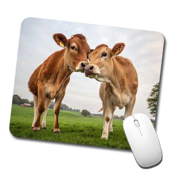 Cows Nuzzle Love Mouse Pad Low Profile Gaming Mat