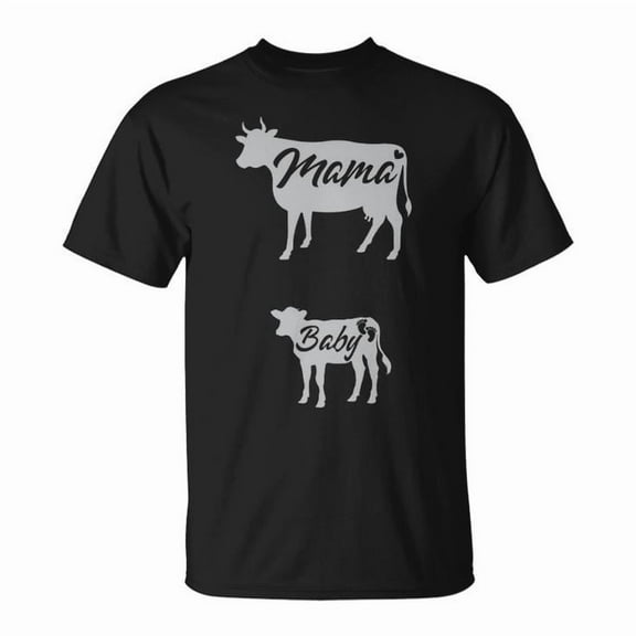 Cows Pregnancy Baby Announcement Graphic Tee for Women – Cute Cotton Unisex Adult T-Shirt, Soft Casual Crewneck for Expecting Moms and Farm Lovers, Size M, Color Black