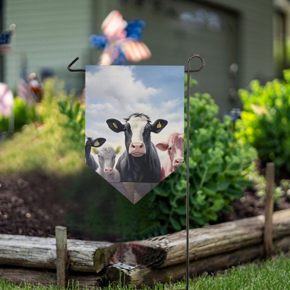 Cows Sky Garden Flag 18" x 12.5" Double Sided Yard Lawn Outdoor Decor Small Yard Flags