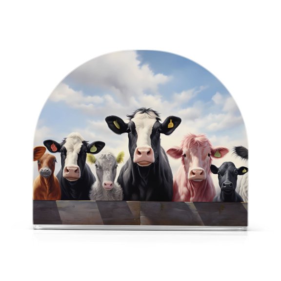 Cows Sky Napkin Holder for Table Clear Napkin Stand Paper Holder Acrylic Organizer Dispenser Napkins for Dinner Kitchen Restaurant Room