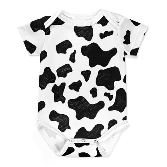 Cows Spots Texture Onesie Bodysuit for Baby and Toddler Boy Girl Farm Animals Print Short Sleeve Bodysuit T-Shirt Cotton Romper