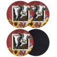 thumbnail image 1 of Cows Sunflowers Coasters Set of 4, Absorbent Coasters for Drinks, Spring Botanical Floral Bees Red Barn Coaster for Desk Coffee Table Protection, Home Decor House Warming Gifts 4", 1 of 8