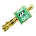 thumbnail image 1 of Cows Vegan So You Don't Have to Be Funny Humor Square Tie Bar Clip Clasp Tack- Silver or Gold, 1 of 5