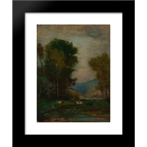 Cows by a Stream 20x24 Framed Art Print by George Inness