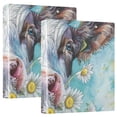 thumbnail image 1 of Cows with Daisy Flowers 3 Ring Binders 1.5 inch Hardcover File Folders with Interior Pockets A4 Size Organizer for School Office Hospital, 1 of 8