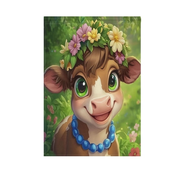 Cows with Smiles on Faces Garden Flag Double Sided Outdoor Banners Yard Flags for Garden Home Holiday Decorations
