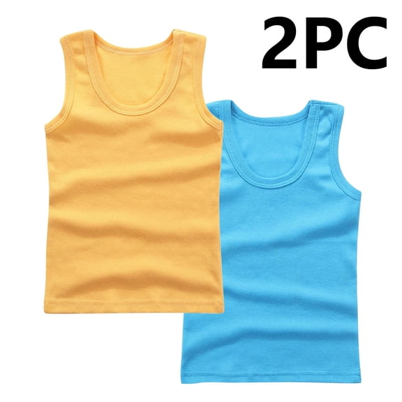 Cowsor 2-Pack Cotton Undershirt Tank Top Cotton Soft Undershirt for Boys and Girls