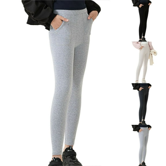 Cowsor 3 Pack Boys Girls Cotton Leggings Kids Pull On Leggings Elastic Waistband Stretchy Full Winter Length Soft Tights Pants Fall