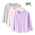 thumbnail image 1 of Cowsor 3 Pack Cotton Long Sleeve Tee Shirts Basic Crewneck T-Shirts for Boys/Girls/Toddlers Long-Sleeve T-Shirts, 1 of 7
