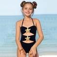 thumbnail image 1 of Cowsor 7-16Years Big Girls One Piece Swimsuit Cutout Design Starfish Decor Spaghetti Strap UV Protection Quick Dry Swimwear, 1 of 7