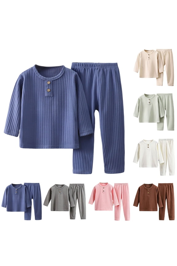 BABY 1Y-11Y Infant Kids Toddler Junior Girls Soft Comfy Modal Tencel Shirring Sleepwear Pajamas 2pcs Set