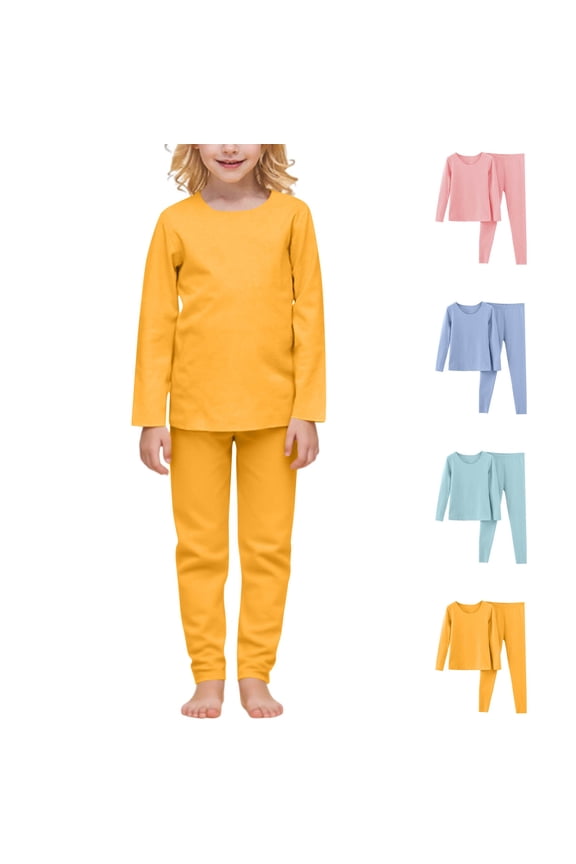 BABY 2Y-13Y Infant Kids Toddler Junior Boys Girls Soft Comfy Cotton Sleepwear Pajamas 2pcs Set