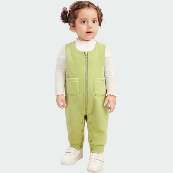 Cowsor Baby Boy Girl Solid Color One Piece Romper Jumpsuit Outfits Clothes Overalls