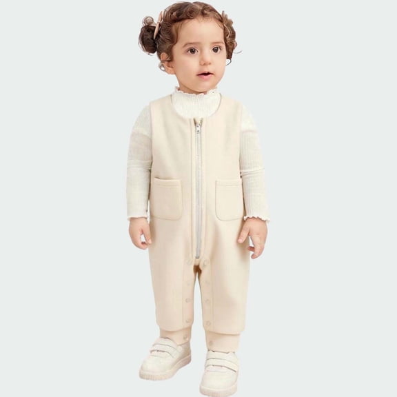 Cowsor Baby Boy Girl Solid Color One Piece Romper Jumpsuit Outfits Clothes Overalls