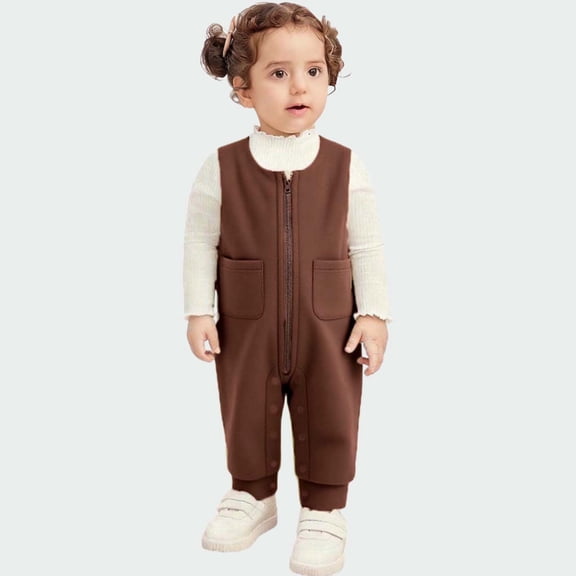 Cowsor Baby Boy Girl Solid Color One Piece Romper Jumpsuit Outfits Clothes Overalls