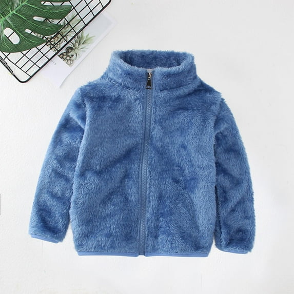 Cowsor Baby Boys Girls Sherpa Fleece Jacket Full Zip Fall Windproof Coat Toddler Fuzzy Fleece Sweatshirt Kids Winter Coat