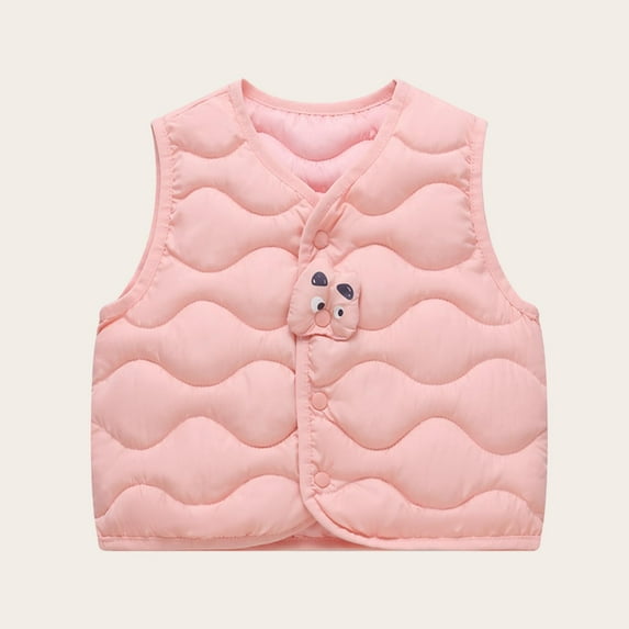 Cowsor Baby Toddler Boys Girls Quilted Puffer Vest Sleeveless Padded Jacket Coat Warm Winter Vest Child Kid Fall Outerwear