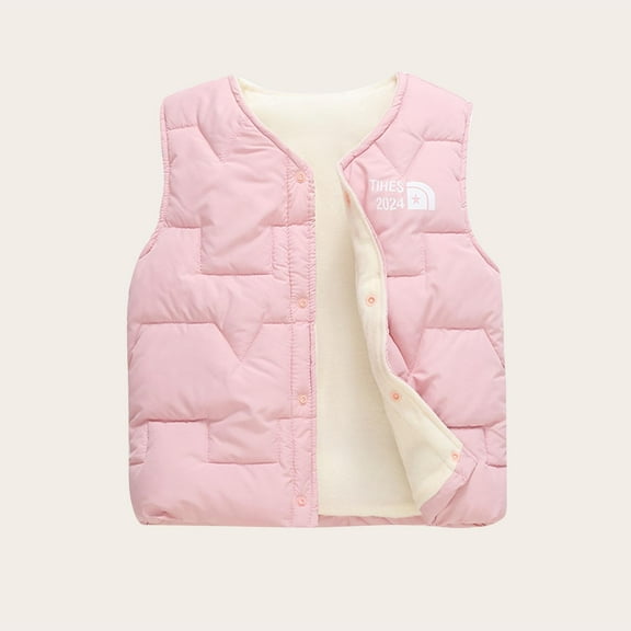 Cowsor Baby Toddler Boys Girls Quilted Puffer Vest Sleeveless Padded Jacket Coat Warm Winter Vest Child Kid Fall Outerwear