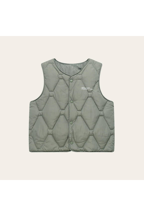 Baby Toddler Boys Girls Quilted Puffer Vest Sleeveless Padded Jacket Coat Warm Winter Vest Child Kid Fall Outerwear