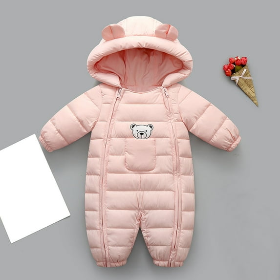 Cowsor Baby Winter Hooded Jacket – Solid Color (0-24M)