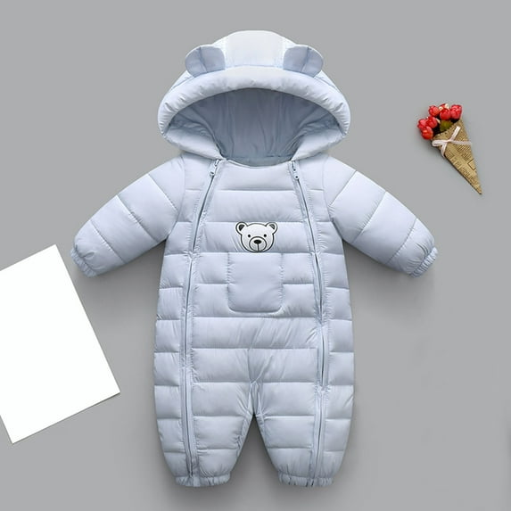 Cowsor Baby Winter Hooded Jacket – Solid Color (0-24M)