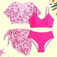 thumbnail image 1 of Cowsor Big Girls Four Piece Swimsuit Set Heart Print with Cover Up Cute Modest Swimwear UV Protection Comfortable Bathing Suit for Beach Pool Activities, 1 of 7